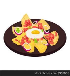 Fried egg icon cartoon vector. Mexican food. Healthy meal. Fried egg icon cartoon vector. Mexican food