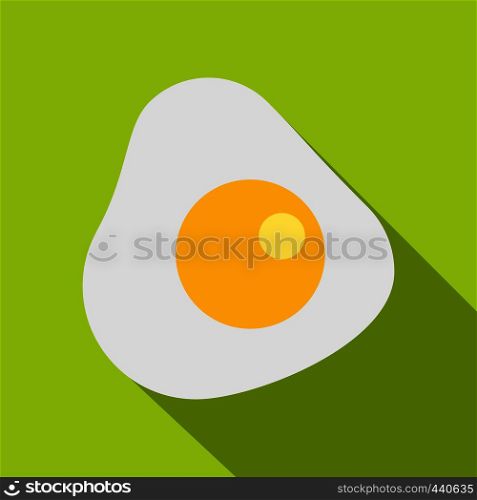 Fried egg icon. Flat illustration of fried egg vector icon for web on lime background. Fried egg icon, flat style