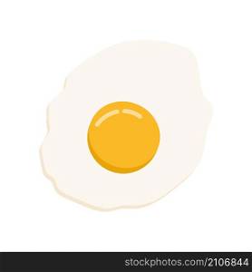 Fried egg. Isolated eggs on white background. Healthy nutritious breakfast. Yolk and white. Vector illustration.. Fried egg. Isolated eggs on white background.
