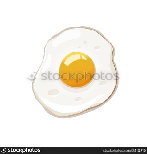 Fried egg on the white background, vector illustration in flat style