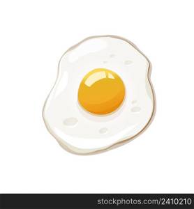 Fried egg on the white background, vector illustration in flat style