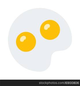 fried eggs, icon on isolated background