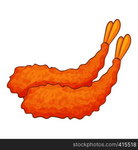 Fried shrimp icon. Cartoon illustration of fried shrimp vector icon for web. Fried shrimp icon, cartoon style