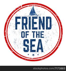 Friend of the sea sign or stamp on white background, vector illustration