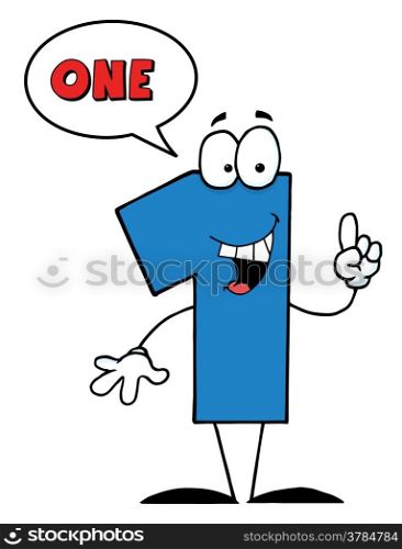 Friendly Blue Number With Speech Bubble