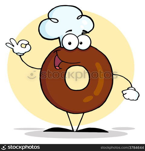 Friendly Donut Cartoon Character