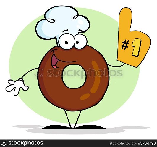 Friendly Donut Cartoon Character Number One
