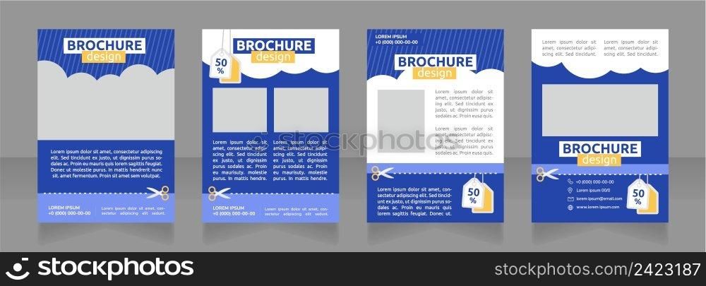 Friends and family discounts blank brochure design. Template set with copy space for text. Premade corporate reports collection. Editable 4 paper pages. Ubuntu Bold, Regular fonts used. Friends and family discounts blank brochure design