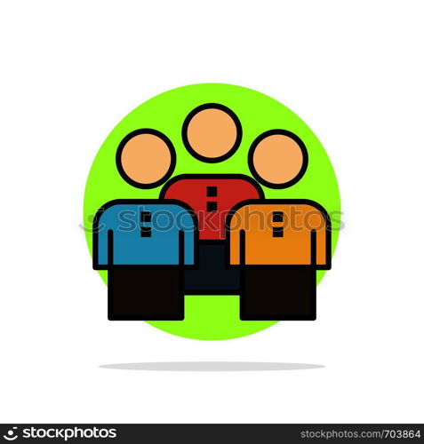 Friends, Business, Group, People, Protection, Team, Workgroup Abstract Circle Background Flat color Icon