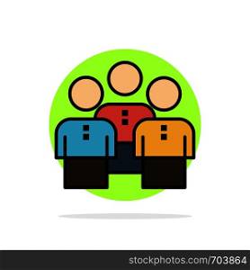 Friends, Business, Group, People, Protection, Team, Workgroup Abstract Circle Background Flat color Icon