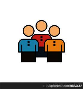 Friends, Business, Group, People, Protection, Team, Workgroup Flat Color Icon. Vector icon banner Template