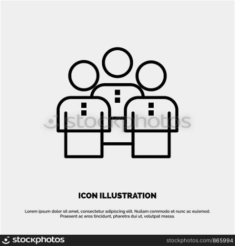 Friends, Business, Group, People, Protection, Team, Workgroup Line Icon Vector