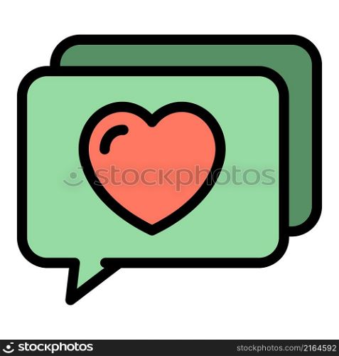 Friends chat bubble icon. Outline friends chat bubble vector icon color flat isolated. Friends chat bubble icon color outline vector