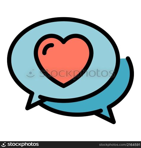 Friends chat icon. Outline friends chat vector icon color flat isolated. Friends chat icon color outline vector
