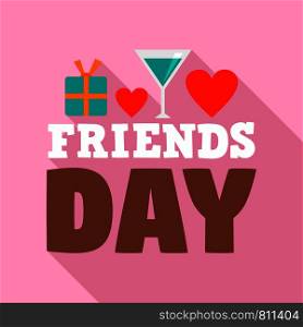 Friends day logo. Flat illustration of friends day vector logo for web design. Friends day logo, flat style