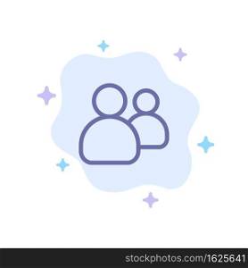 Friends, Group, Users, Team Blue Icon on Abstract Cloud Background