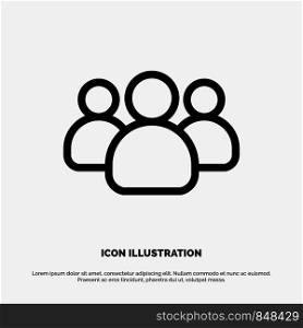 Friends, Group, Users, Team Line Icon Vector