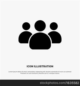 Friends, Group, Users, Team solid Glyph Icon vector