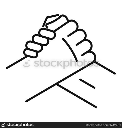 Friends handshake icon. Outline friends handshake vector icon for web design isolated on white background. Friends handshake icon, outline style