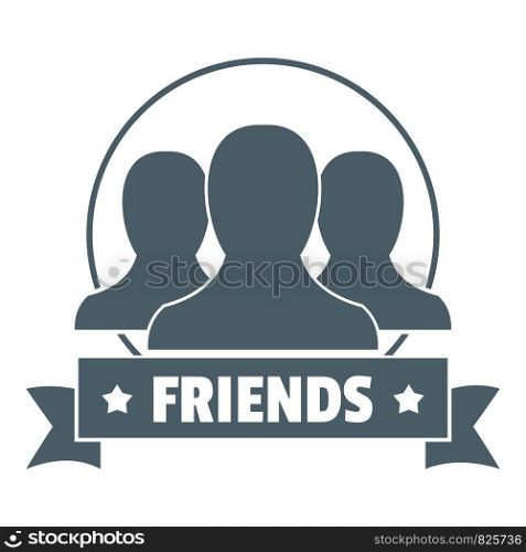 Friends logo. Simple illustration of friends vector logofor web. Friends logo, simple gray style
