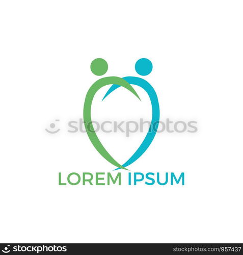 Friendship bonding together organic people logo. Healthy person logo.