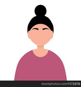 Friendship of the peoples of the world. Asian woman flat flat design isolated on white background. Cartoon Vector illustration. Friendship of the peoples of the world. Asian woman flat flat design isolated on white . Cartoon Vector illustration