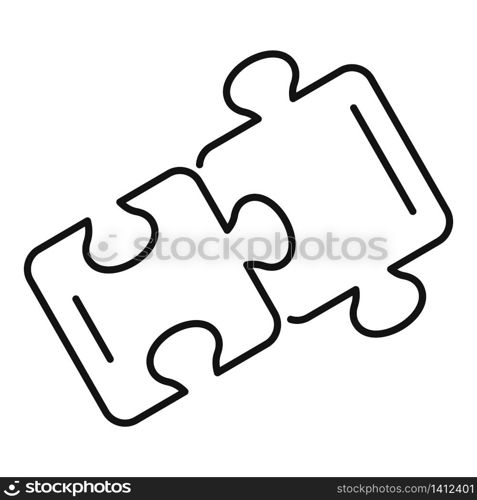 Friendship puzzle icon. Outline friendship puzzle vector icon for web design isolated on white background. Friendship puzzle icon, outline style