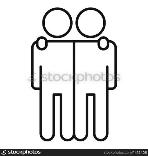 Friendship support icon. Outline friendship support vector icon for web design isolated on white background. Friendship support icon, outline style