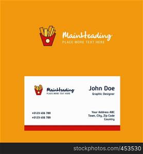 Fries logo Design with business card template. Elegant corporate identity. - Vector