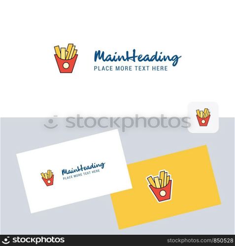 Fries vector logotype with business card template. Elegant corporate identity. - Vector
