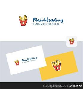 Fries vector logotype with business card template. Elegant corporate identity. - Vector