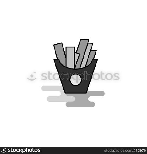 Fries Web Icon. Flat Line Filled Gray Icon Vector
