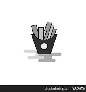 Fries Web Icon. Flat Line Filled Gray Icon Vector