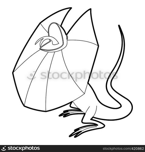 Frill necked lizard icon. Outline illustration of frill necked lizard vector icon for web. Frill necked lizard icon, outline style