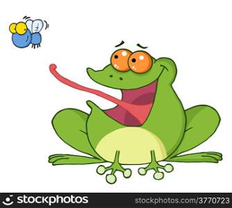 Frog And Fly Cartoon Character