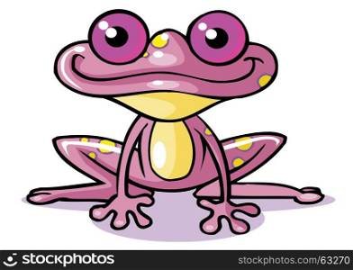 frog cartoon purple