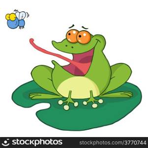 Frog Catching Bug