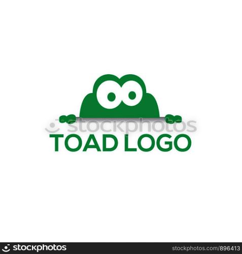 Frog emblem logo design, Toad vector illustration.