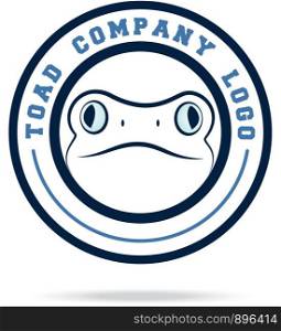 Frog emblem logo design, Toad vector illustration.