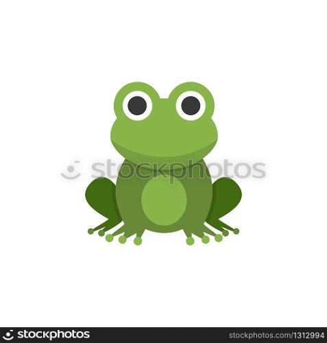 Frog. Flat color icon. Isolated animal vector illustration