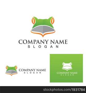 Frog green logo and symbol vector