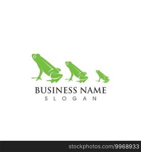 Frog green logo and symbol vector image
