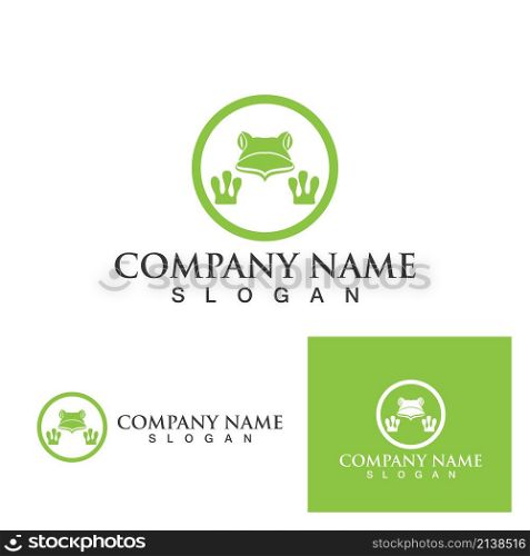 frog green symbols logo and template icons app