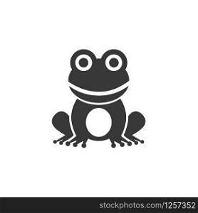 Frog. Isolated icon. Animal glyph vector illustration