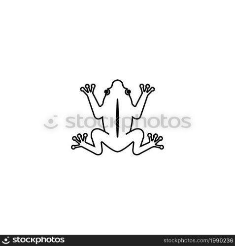 Frog line icon vector illustration logo design template.