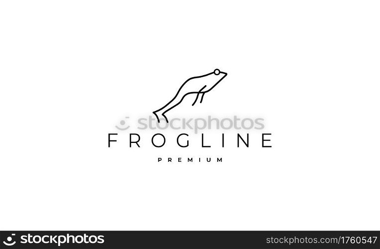 Frog line minimal Logo Vector Design