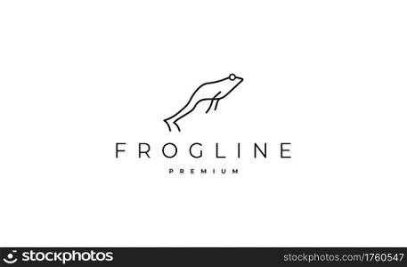 Frog line minimal Logo Vector Design