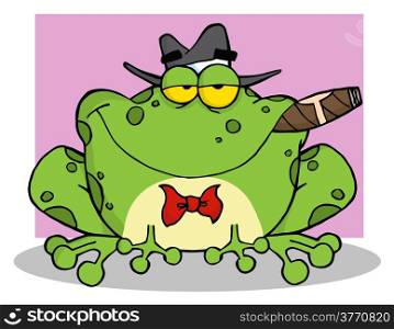 Frog Mobster With A Hat And Cigar