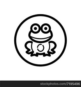 Frog. Outline icon in a circle. Isolated animal vector illustration
