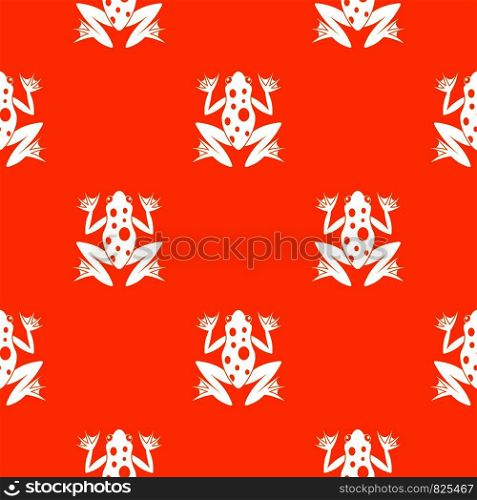 Frog pattern repeat seamless in orange color for any design. Vector geometric illustration. Frog pattern seamless